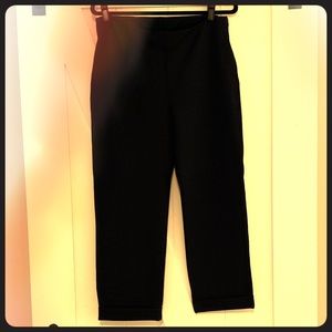 Three Dots Navy Cropped Side Zipper Pants